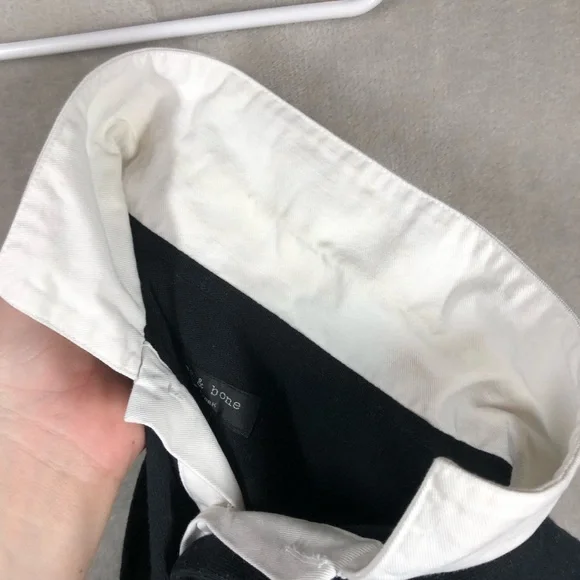 Rag & Bone Rugby Lace Polo Shirt Women’s S Black Edgy Chic Dark Academia - Picture 5 of 8